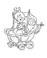A coloring page of the flintstones